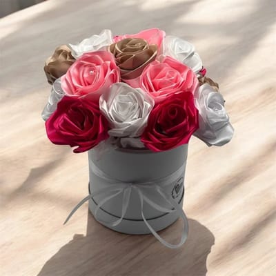 Rozenboeket - Satijnen boeket - Rozen - Roze mix
