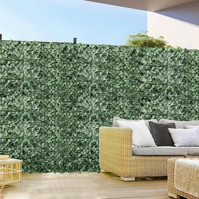 Decoratieve Klimop Scherm - Kunstgras Schutting - Privacy Creëren - UV-bestendige Bladeren - 1.8 x 4.2 Meter - Groen