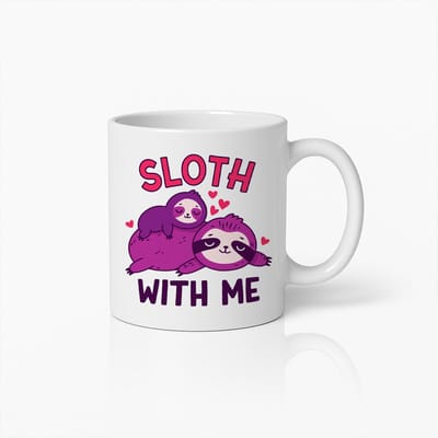 Sloth With Me Mok 330ml – Schattige Grappige Luiaard Koffiebeker, Leuk Cadeau voor Stellen, Dierenliefhebbers en Luiwammesen