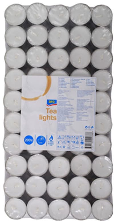 Witte theelichtjes 200 stuks \ waxinelichtjes | 4 Branduren Formaat 15 mm x 37.5 mm