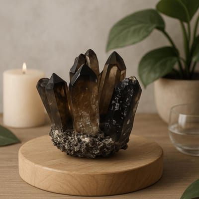 Ancient Wisdom - Feestdecoratie - Natuurlijke kwartscluster Rookkwarts 250-300 gram 8 cm - kristal - decor - geschenk - interieur - sfeer
