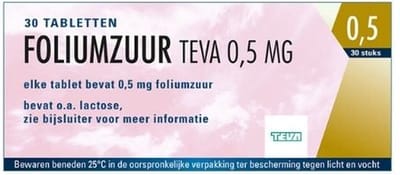 Teva Foliumzuur 0,5mg 30 Tab