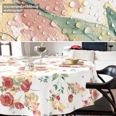 Dailygoods- Tafelkleed Afwasbaar - Tafelkleed Buiten - Tafelzeil Ovaal 180 x 140 cm - Waterafstotend - Onderhoudsvriendelijk - Lotuseffect