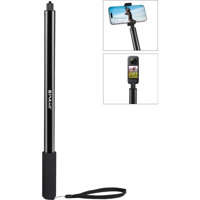 PULUZ PU641B 2 meter/78,7 inch Draagbare Selfie Stick Telescopische Selfie Standaard Aluminiumlegering 5 200cm zwart