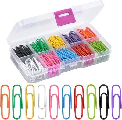 Kleurige Paperclips 28mm - 250 Stuks in Plastic Doos, Duurzaam en Geschikt voor Kantoor, School en Persoonlijk Gebruik