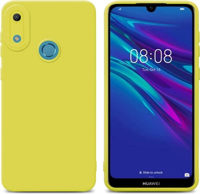 Cadorabo Hoesje geschikt voor Huawei Y6 2019 in FLUID GEEL - Beschermhoes gemaakt van flexibel TPU silicone Cover Fluid Case