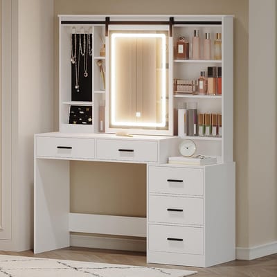 Kaptafel met Spiegel en Verlichting - Make-up Tafel - Make-up tafel - Modern
