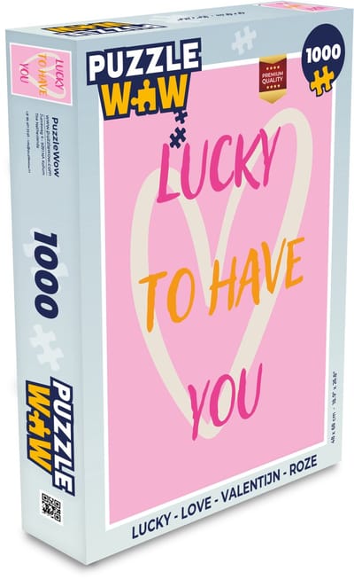 Puzzel Lucky - Love - Valentijn - Roze - Legpuzzel - Puzzel 1000 stukjes volwassenen