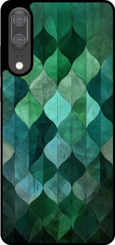Smartphonica Telefoonhoesje Geschikt voor Huawei P20 met groene bladeren opdruk - TPU backcover case green leafs design geschikt voor Huawei P20