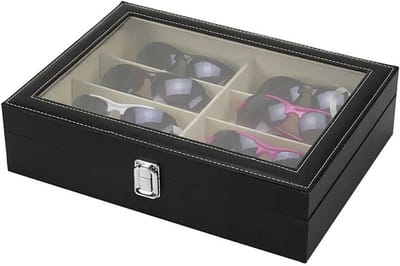 Brillen Opberger - Zonnebril Display - Veilig Opbergen - 8 Vakken - 33 cm - Zwart
