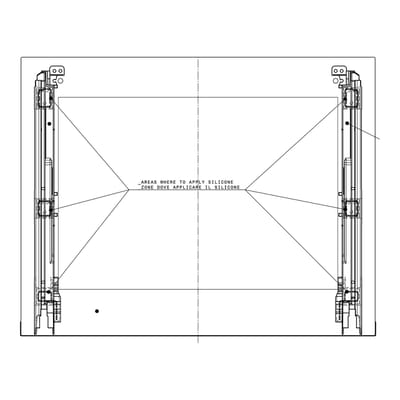 AEG voorste glas, zwart, 596x467mm 140225485741
