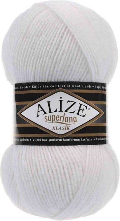 Alize Superlana Klasik White 55 Pakket 5 Bollen 500 Gram