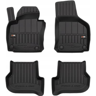 Frogum 3D Rubberen Vloermatten Set – Geschikt voor VOLKSWAGEN Scirocco III 2008-2017 – 4-delig – TPE Premium Kwaliteit – Extra Hoge Rand 6 cm – Geurloos – Zwart