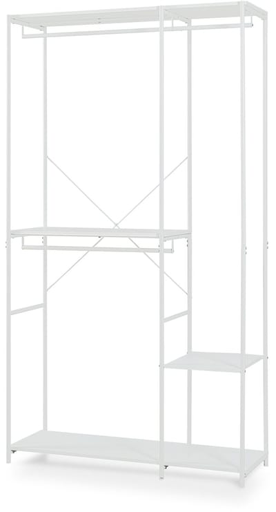 Open kledingkast Verdfjorg met 3 kledingroedes 3 planken 200x110x40 cm wit [en.casa]