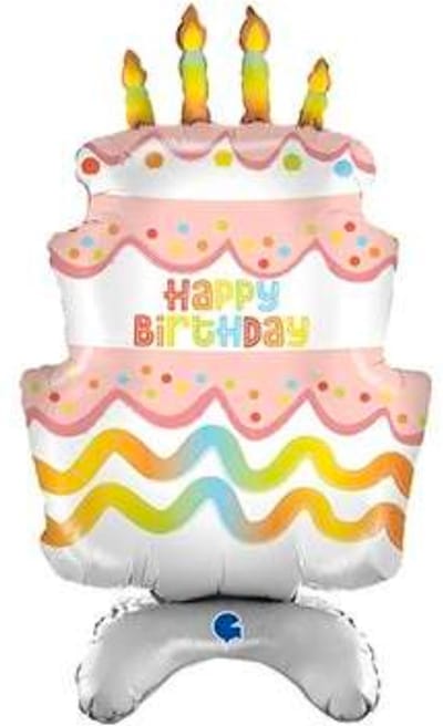 Folieballon Standup Happy Birthday Cake 97 cm