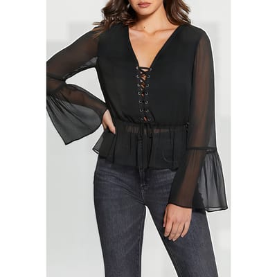 GUESS  Eco Ls Demi Top Jet Black A996 Taglia: XS | Magliette intime Outlet | Donna | Nero