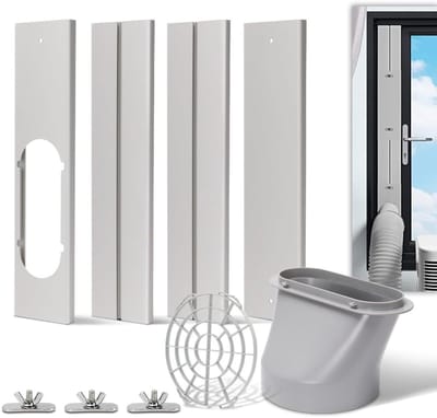 Draagbare airconditioning kit - Raamafdichtingsset - Afvoerslang met koppeling - Verstelbare ventilatiekit voor airconditioning - Geschikt voor alle soorten airco