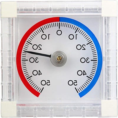 Raamthermometer - Vensterthermometer - Temperatuur Meten - Zelfklevend - 8 x 8 x 8 cm - Beige
