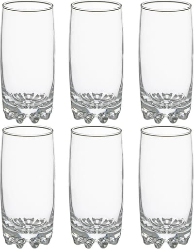 Secret de Gourmet - Longdrink glazen Tin - 6x stuks - 380 ml - sap/water/drinkglazen
