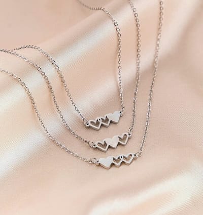 3 Kettingen set Harttes | Stainless Steel Zilver