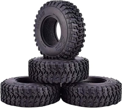 RC Auto Banden 4 Stuks Rubber 1.9 Inch Wielen voor 1:10 Rock Crawler, Geschikt voor Axial SCX10 D90 TF2 TRX4 Tamiya Gen8, Duurzaam en Hoogwaardig