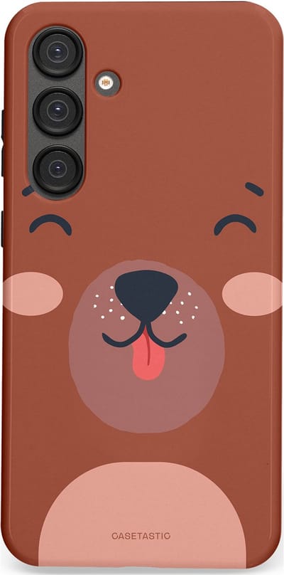 Casetastic hoesje geschikt voor Samsung Galaxy S25 Plus - Dubbellaagse bescherming - Knuffelkopjes beer - Fashion Case - Terracotta Taupe