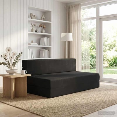 vidaXL - Vouwbare - Sofa - Bed - Zwart - 152 - x - 86,5 - x - 60 - cm - Stof