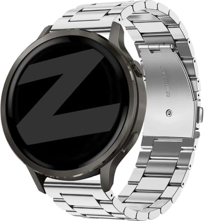 Bandz Stalen band 'Classic' (18mm) - Geschikt voor Garmin Vivoactive 4s / Vivomove 3s / Venu 2s / Venu 3s / Forerunner 255s / Forerunner 265s / Venu 4 - 41mm - Zilver