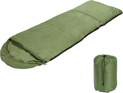 Slaapzak Blauw of Groen 210 x 75 cm Dekenslaapzak 950 g Ultra Licht Synthetisch Vezel voor Kamperen en Buitenactiviteiten