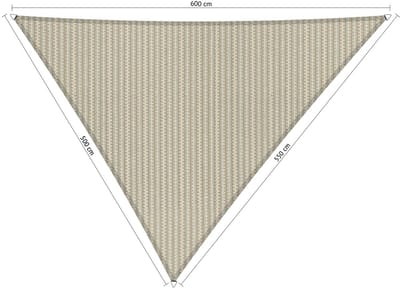 Shadow Comfort® Ongelijkzijdige Schaduwdoek - UV Bestendig - Zonnedoek - 500 x 550 x 600  CM - Sahara Sand