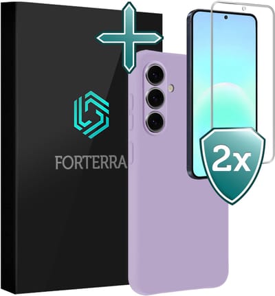 Hoesje Met 2x Screenprotector - Geschikt voor Samsung Galaxy A57 - Sterk & Shockproof - Telefoon Hoes - Back Cover - Siliconen Case - Lila