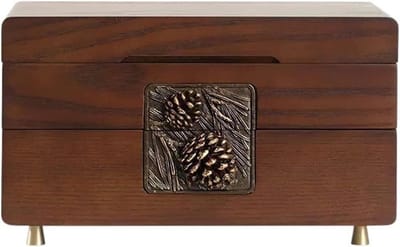 Sieradenkist Organizer - Opbergdoos Hout - Juwelen Sorteren - Grote Houten Capaciteit - 30 x 20 x 17.5cm - Bruin