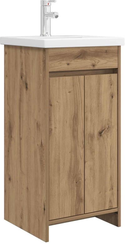 vidaXL - Badkamer - Vanity - met - Wastafel - Artisanaal - eiken - 42 - x - 40 - x - 84,5 - cm