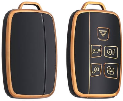 Autosleutel Hoesje geschikt voor Landrover - Sleutelcover - TPU Cover Sleutelhoes - Accessoires - goud