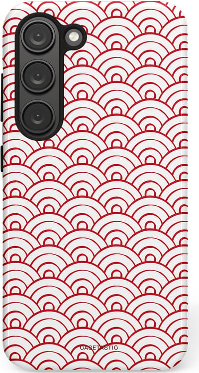 Casetastic Hoesje Geschikt voor Samsung S23 - Stijlvolle Beschermende Duo-layer Case - Golfjes