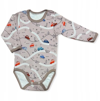 Dartomik - Jongensbabybody - Autoprint - Lange mouwen - Maat 92