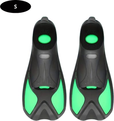 Bovista Zwemvliezen Voor Kinderen & Volwassenen - Flippers - Zwemflippers - Snorkelset - Zwart + Groen - Maat S