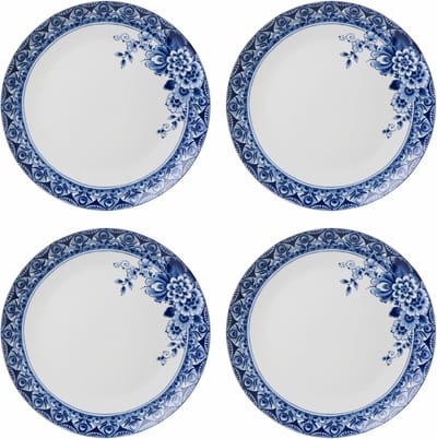 Dinerbord Paauw Blauw - Porselein - 27 cm - 4 stuks