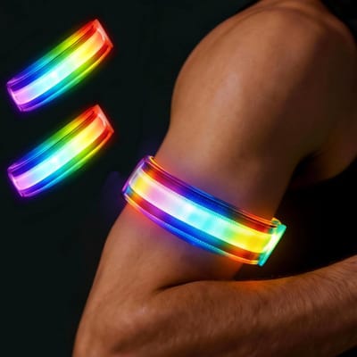 Set van 2 Oplaadbare LED Armbanden voor Kinderen, Veiligheidsband met 3 Lichtmodi, Geschikt voor Hardlopen, Fietsen en Wandelen met de Hond