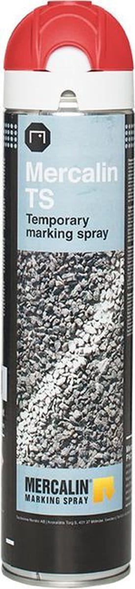 Mercalin TS tijdelijke markeringsverf - spuitbus 600ml rood