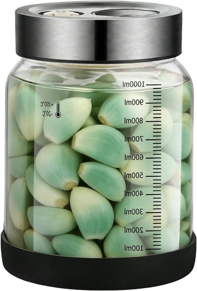 Fermenteerglas 1000 ml met deksel en ontluchtingsventiel voor inmaak en fermentatie van groenten