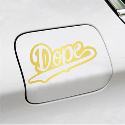 Bumpersticker - Dope - 10 X 18 - Goud
