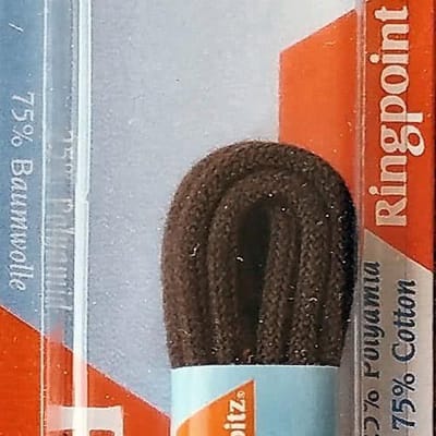 2.5 mm x 45 cm donkerbruin - Dunne ronde veter 75% katoen 80