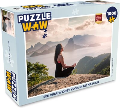 Puzzel Een vrouw doet yoga in de natuur - Legpuzzel - Puzzel 1000 stukjes volwassenen