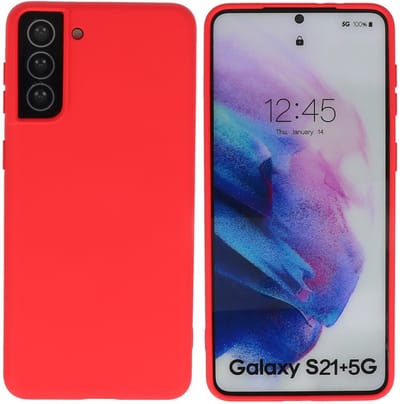 Hoesje Geschikt voor de Samsung Galaxy S21 Plus - Fashion Color Backcover Telefoonhoesje - Rood