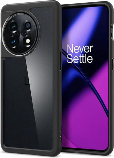 Geschikt voor Spigen OnePlus 11 Ultra Hybrid Back Cover Hoesje - Transparant / Zwart