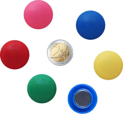 Whiteboardmaster - 20 kleine ronde koelkast magneten - 3 cm - Kleur