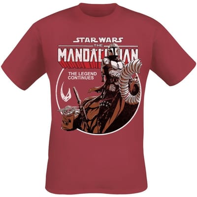 Star Wars - Disney T-shirt - The Mandalorian - Circle - M tot XXL - voor Mannen - rood