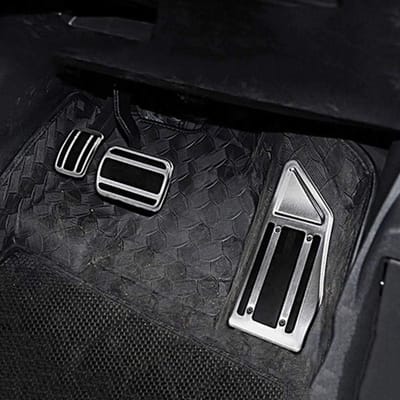 Pedaalhoezen Set - Auto Pedaal Covers - Auto Interieur Upgraden - Antislip Rubber Inzet - 3 Stuks - Zilver