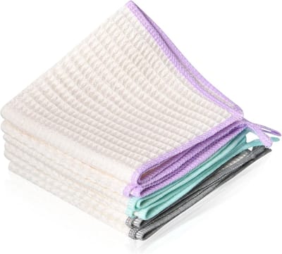 Set van 6 Microvezeldoeken, Ultra Zacht en Absorberend, Sneldrogende Keuken- en Afwasdoeken - 30 x 30 cm, Ideaal voor Schoonmaken en Drogen